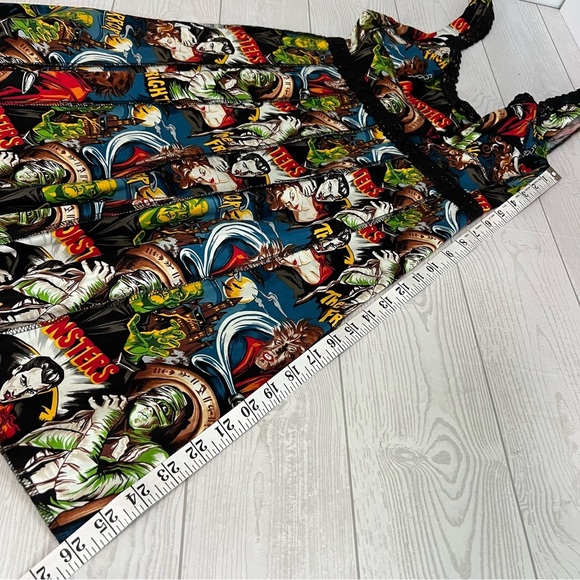 Shrine Of Hollywood Vintage Cocktail Dress Classic Monster Print - Picture 7 of 12